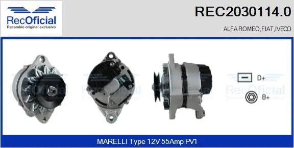 Alternateur RECOFICIAL REC2030114.0