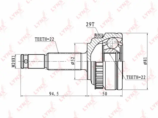 Jeu de joints, arbre de transmission LYNXAUTO CO-5903A