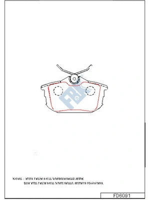 Kit de plaquettes de frein, frein à disque FBK FD6091