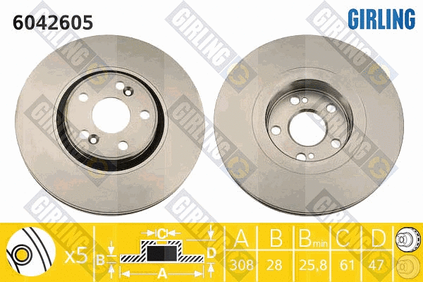 Disque de frein GIRLING 6042605