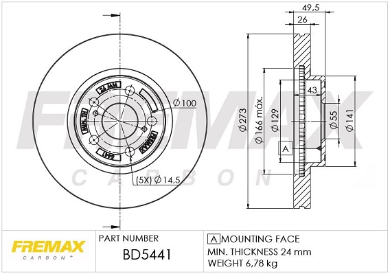 Disque de frein FREMAX BD-5441