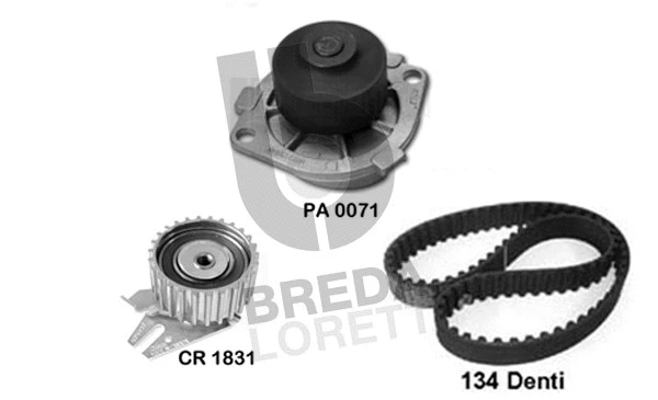 Pompe à eau + kit de courroie crantée BREDA LORETT KPA0094A