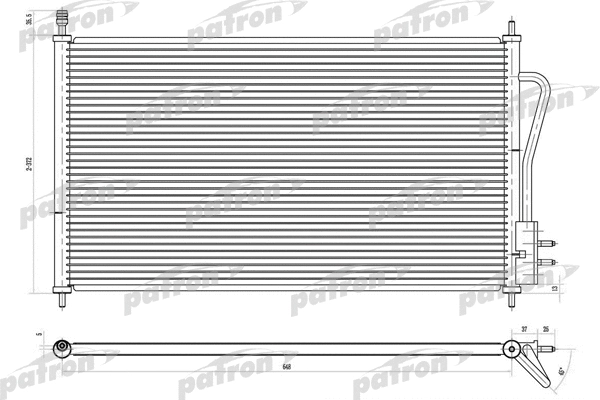 Condenseur, climatisation PATRON PRS1103