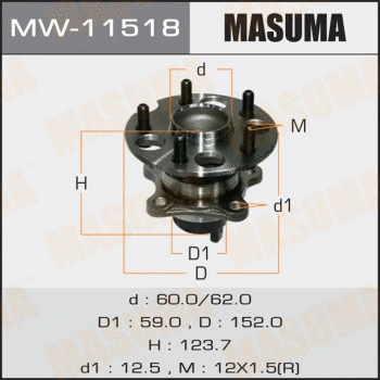 Kit de roulements de roue MASUMA MW-11518