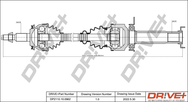 Arbre de transmission Dr!ve+ DP2110.10.0962