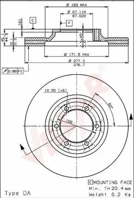 Disque de frein VILLAR 628.1406