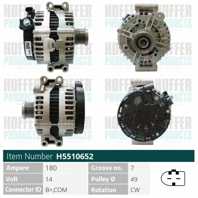 Alternateur HOFFER H5510652
