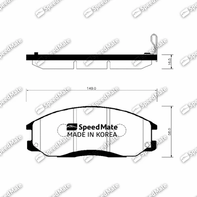 Kit de plaquettes de frein, frein à disque SpeedMate SM-BPH021