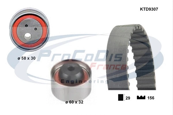 Kit de courroie crantée PROCODIS FRANCE KTD9307