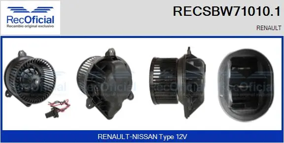 Pulseur d'air habitacle RECOFICIAL RECSBW71010.1
