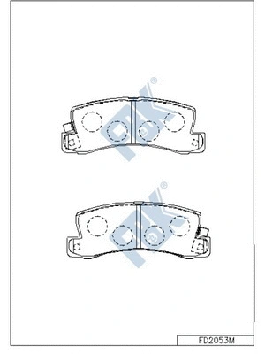 Kit de plaquettes de frein, frein à disque FBK FD2053M