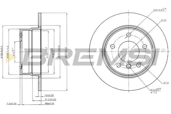 Disque de frein BREMSI CD7284S