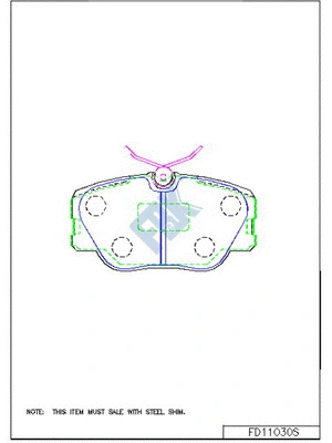 Kit de plaquettes de frein, frein à disque FBK FD11030S
