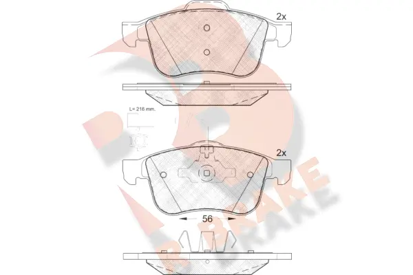 Kit de plaquettes de frein, frein à disque R BRAKE RB1772