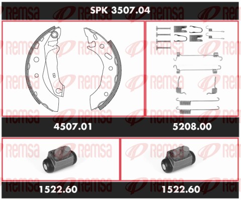 Kit de freins, freins à tambours REMSA SPK 3507.04