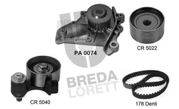 Pompe à eau + kit de courroie crantée BREDA LORETT KPA0211A