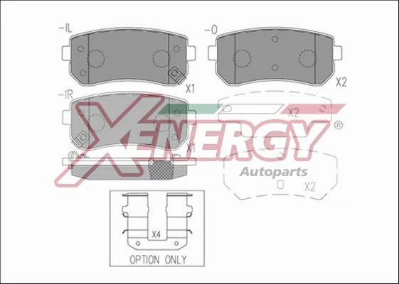 Kit de plaquettes de frein, frein à disque AP XENERGY X41274