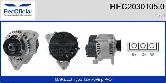 Alternateur RECOFICIAL REC2030105.0