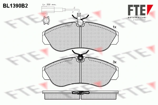 Kit de plaquettes de frein, frein à disque FTE 9010163