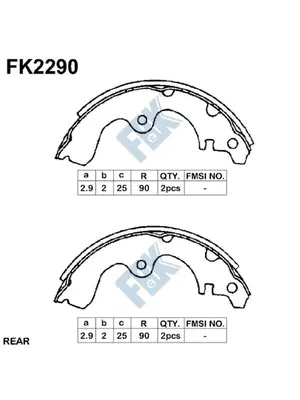Jeu de mâchoires de frein FBK FK2290