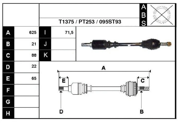 Arbre de transmission Technika 28095