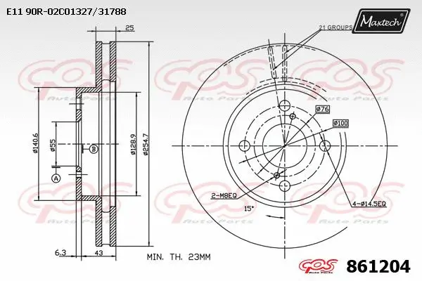 Disque de frein MAXTECH 861204