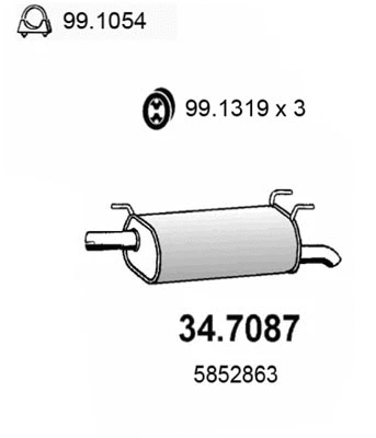 Silencieux arrière ASSO 34.7087