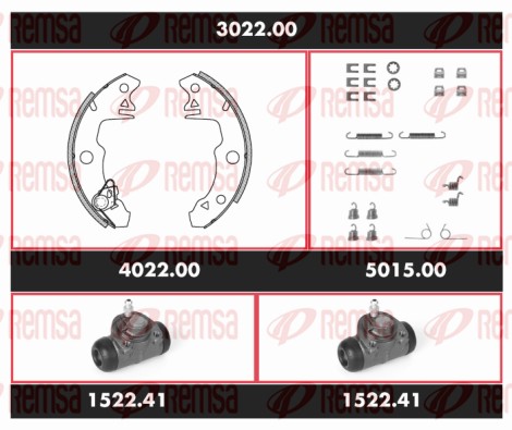 Kit de freins, freins à tambours REMSA SPK 3022.00
