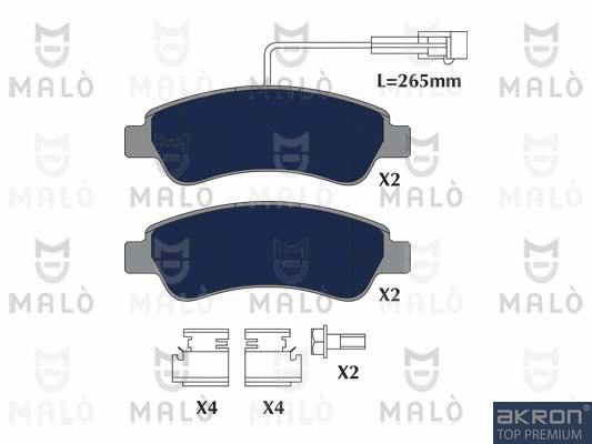 Kit de plaquettes de frein, frein à disque AKRON-MALÒ 1051223