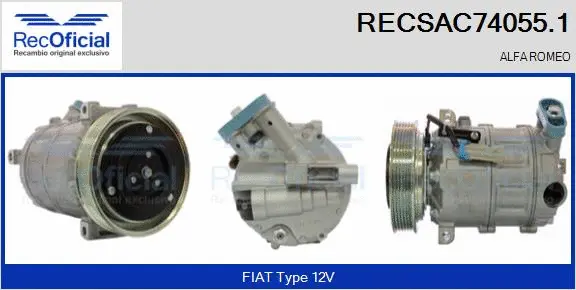 Compresseur, climatisation RECOFICIAL RECSAC74055.1
