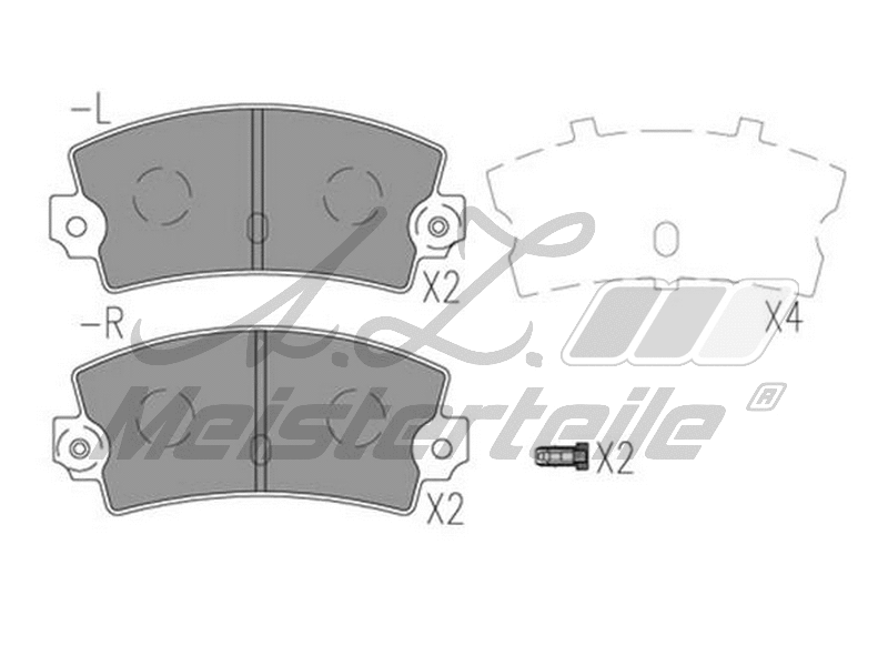 Kit de plaquettes de frein, frein à disque A.Z. Meisterteile AZMT-44-022-2171