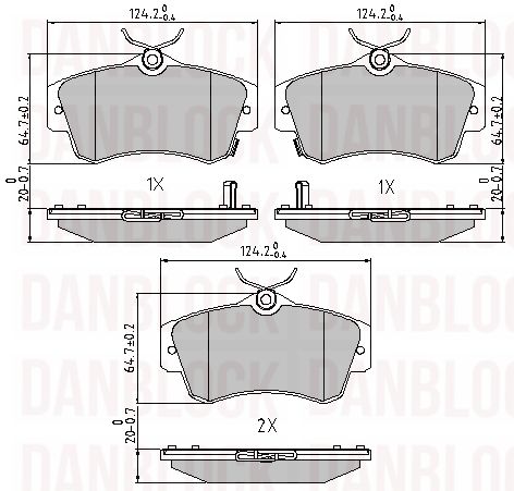 Kit de plaquettes de frein, frein à disque DANBLOCK DB 510471