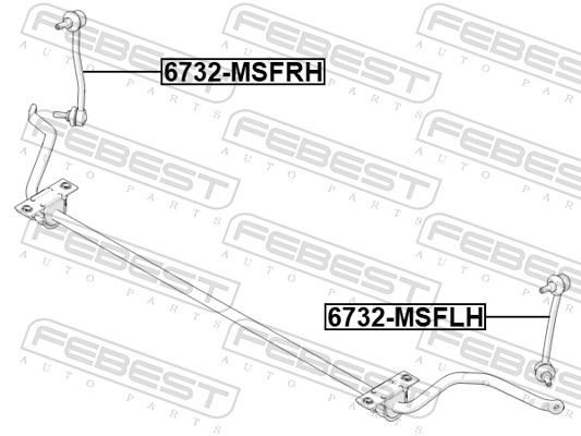 Entretoise/tige, stabilisateur FEBEST 6723-MSFRH