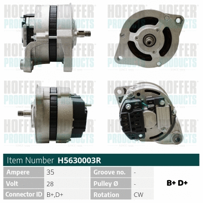 Alternateur HOFFER H5630003R