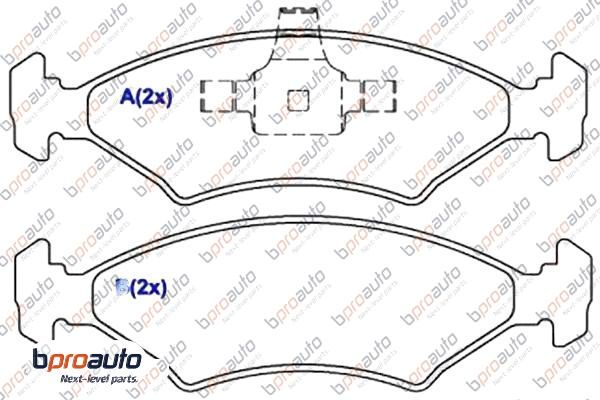 Kit de plaquettes de frein, frein à disque BPROAUTO 1BP30871AA