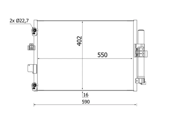 Condenseur, climatisation MAHLE AC 960 000S