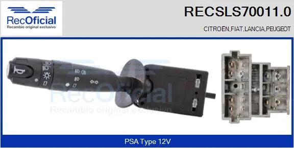 Commutateur de colonne de direction RECOFICIAL RECSLS70011.0