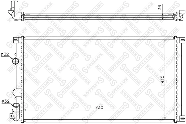 Radiateur, refroidissement du moteur STELLOX 10-26169-SX