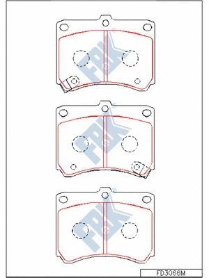 Kit de plaquettes de frein, frein à disque FBK FD3066M