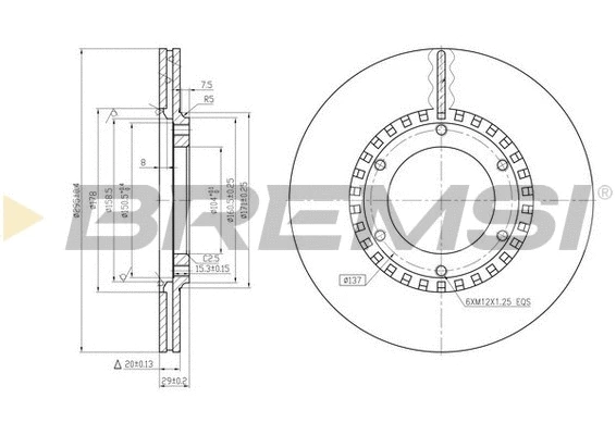 Disque de frein BREMSI CD6218V