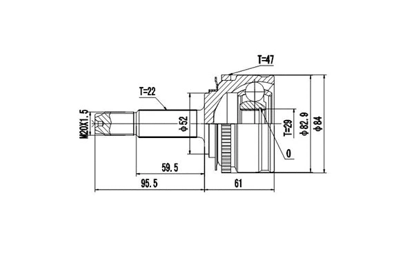 Jeu de joints, arbre de transmission DYNAMATRIX DCV808002
