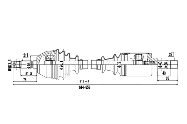 Arbre de transmission DYNAMATRIX DDS210164