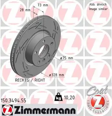 Disque de frein ZIMMERMANN 150.3494.55