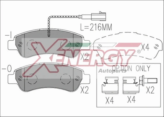 Kit de plaquettes de frein, frein à disque AP XENERGY X41270