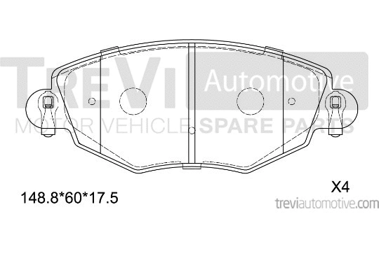 Kit de plaquettes de frein, frein à disque TREVI AUTOMOTIVE PF1101