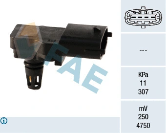 Capteur, pression de suralimentation FAE 15036