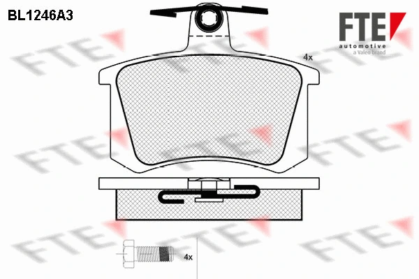 Kit de plaquettes de frein, frein à disque FTE 9010072