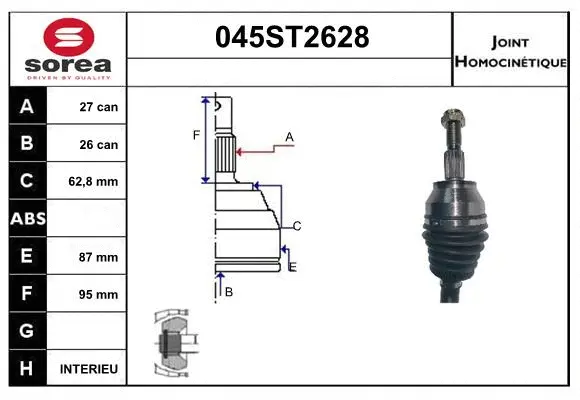 Jeu de joints, arbre de transmission STARTCAR 045ST2628
