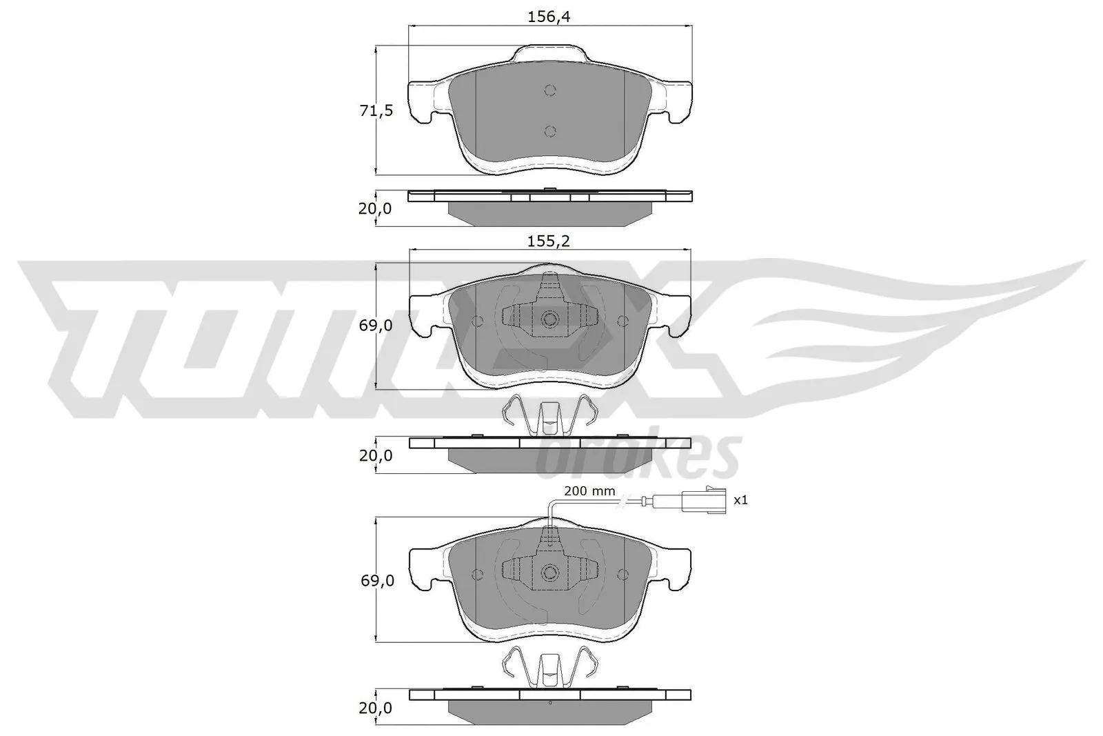 Kit de plaquettes de frein, frein à disque TOMEX Brakes TX 16-63