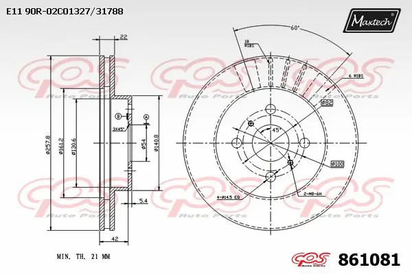 Disque de frein MAXTECH 861081